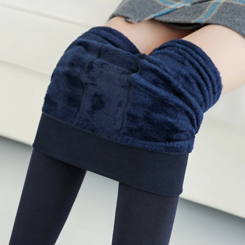 

S141 Plush thickened pearl velvet Leggings autumn and winter new step on feet to keep warm and wear one-piece pants for women