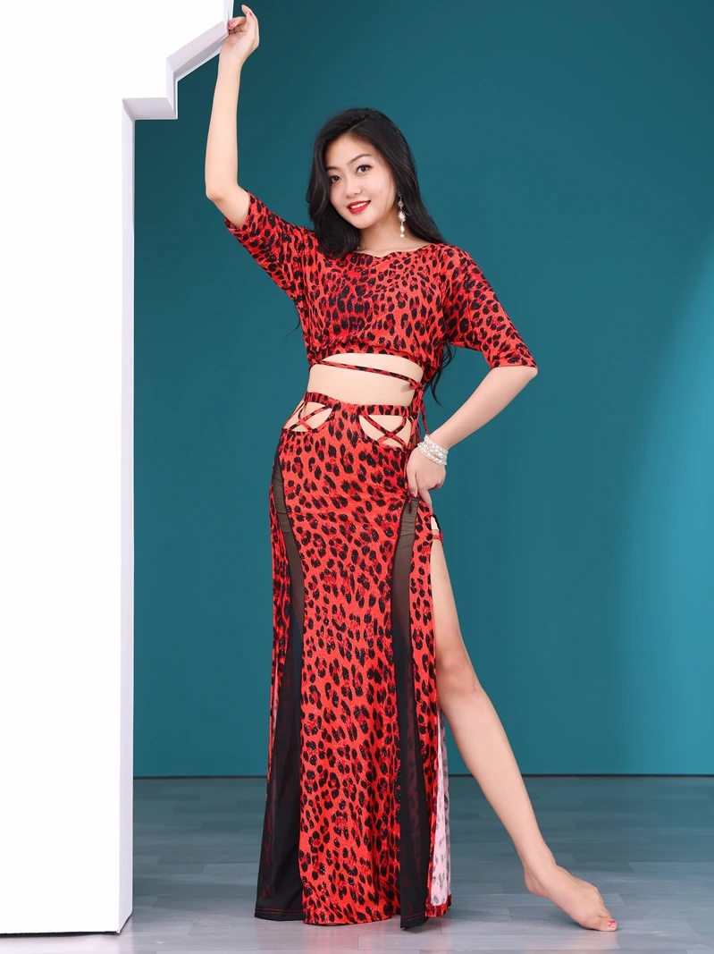 Traje de dança do ventre adulto feminino personalizado cintura alta cobrindo roupa de exercício dança oriental iniciante dança exótica