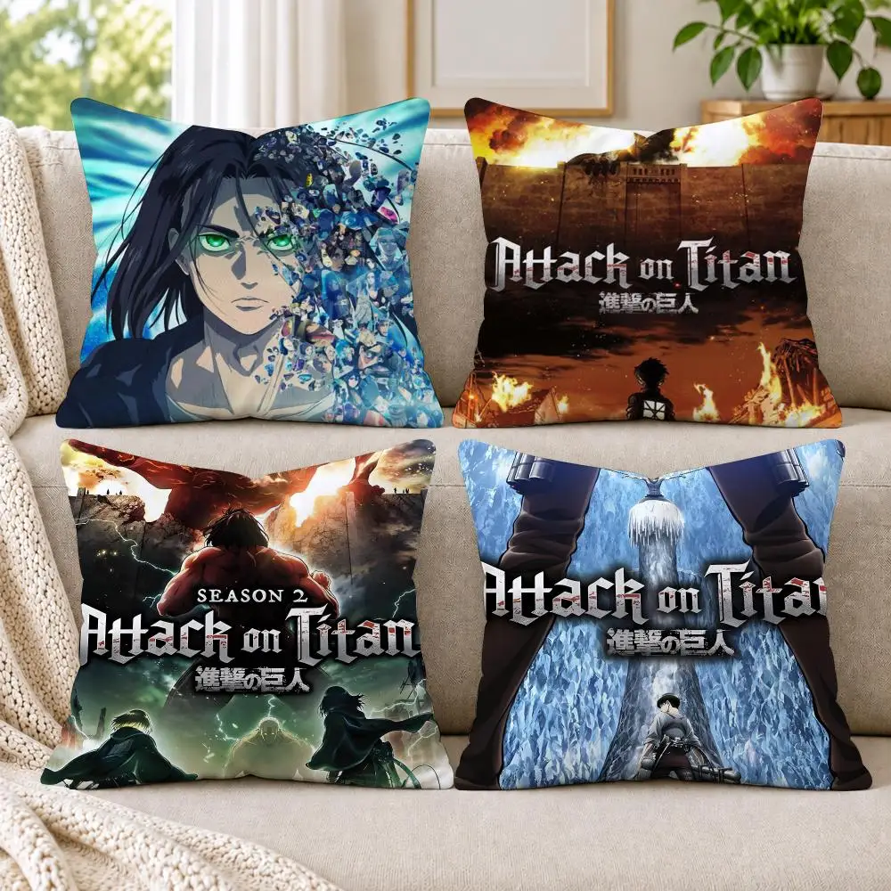 A-Attack On TitanS Cushion Cover Short Plush Double-Sided Printing Sofa Bedroom Living Room Throw Pillow Cover Home Decor