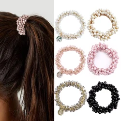 3/6pcs Luxury Crystal Beaded Hair Ties Large Elastic Ponytail Holders for Women Stylish Female Hair Accessories