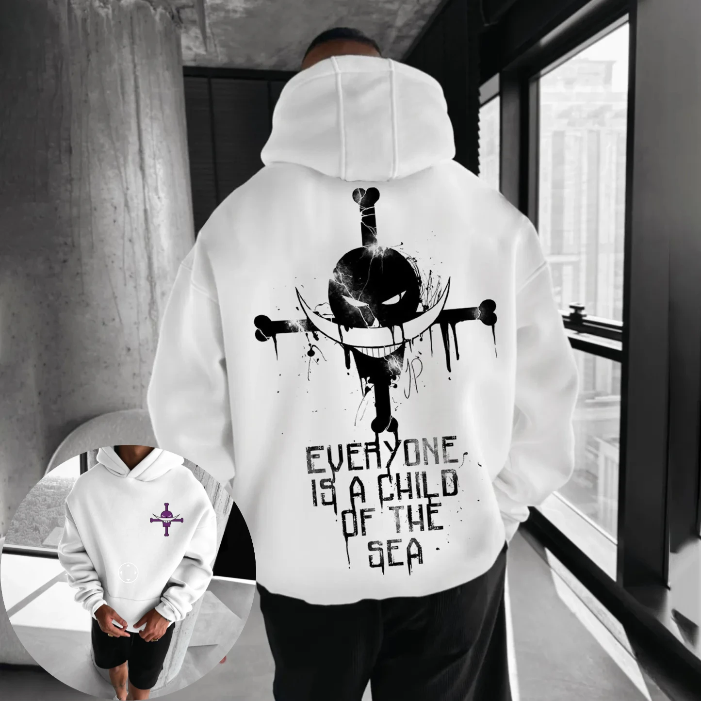 

Men's Hooded Day Man ONE PIECE Pullover Anime Printing High Quality Unisex Casual Comfortable Loose Hoodie