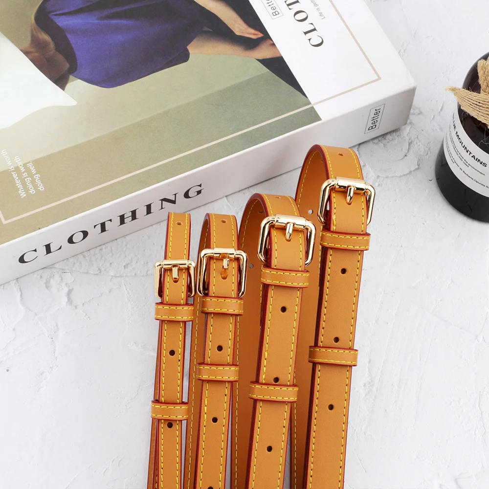 Soft Genuine Leather Bag Strap 1.2cm 1.5cm 1.8cm 2cm 2.5cm Wide Shoulder Straps Adjustable Crossbody Handbag Belts Replacement