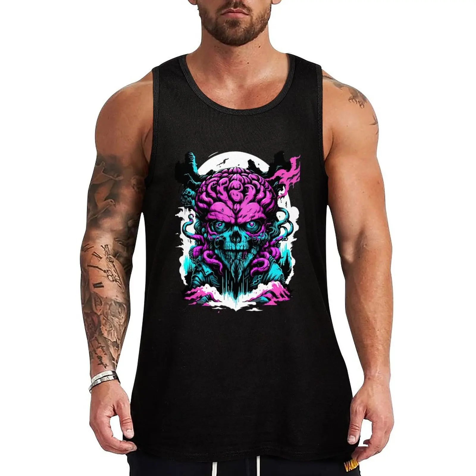 My Evil Mighty Brain Tank Top en tissu rafraîchissant, léger, sans manches, pour l'été