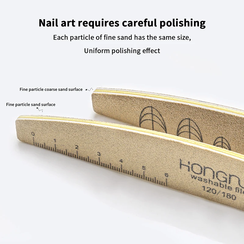 【buy009】Custom Nail Files With Scale Line 100/180/180 Grit Washable Buffing Stick For Gel Eye Nails Manicure Pedicure Tools