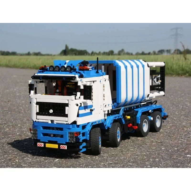 MOC-12901 Modello di blocco di giunzione per camion elettrico Silo • 2811 parti di blocchi di costruzione Regalo di compleanno personalizzato per bambini