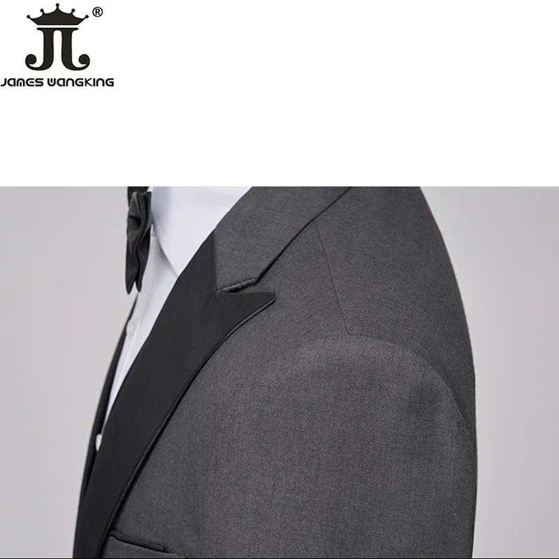 ( Jacket + Vest + Pants ) Have Smoking Mens Official Business Suit Three -piece Set Groom Wedding Dress Party Tyranian Suit Male