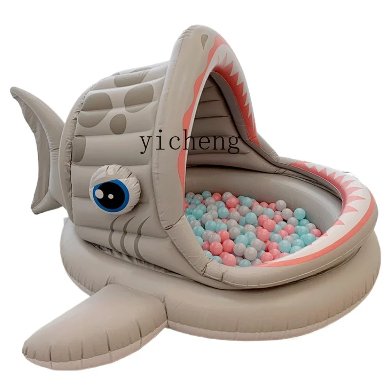 

Children's Ocean Ball Pool Inflatable Castle Baby Swimming Pool Fence Indoor Wave Pool Home Baby Toy Shark