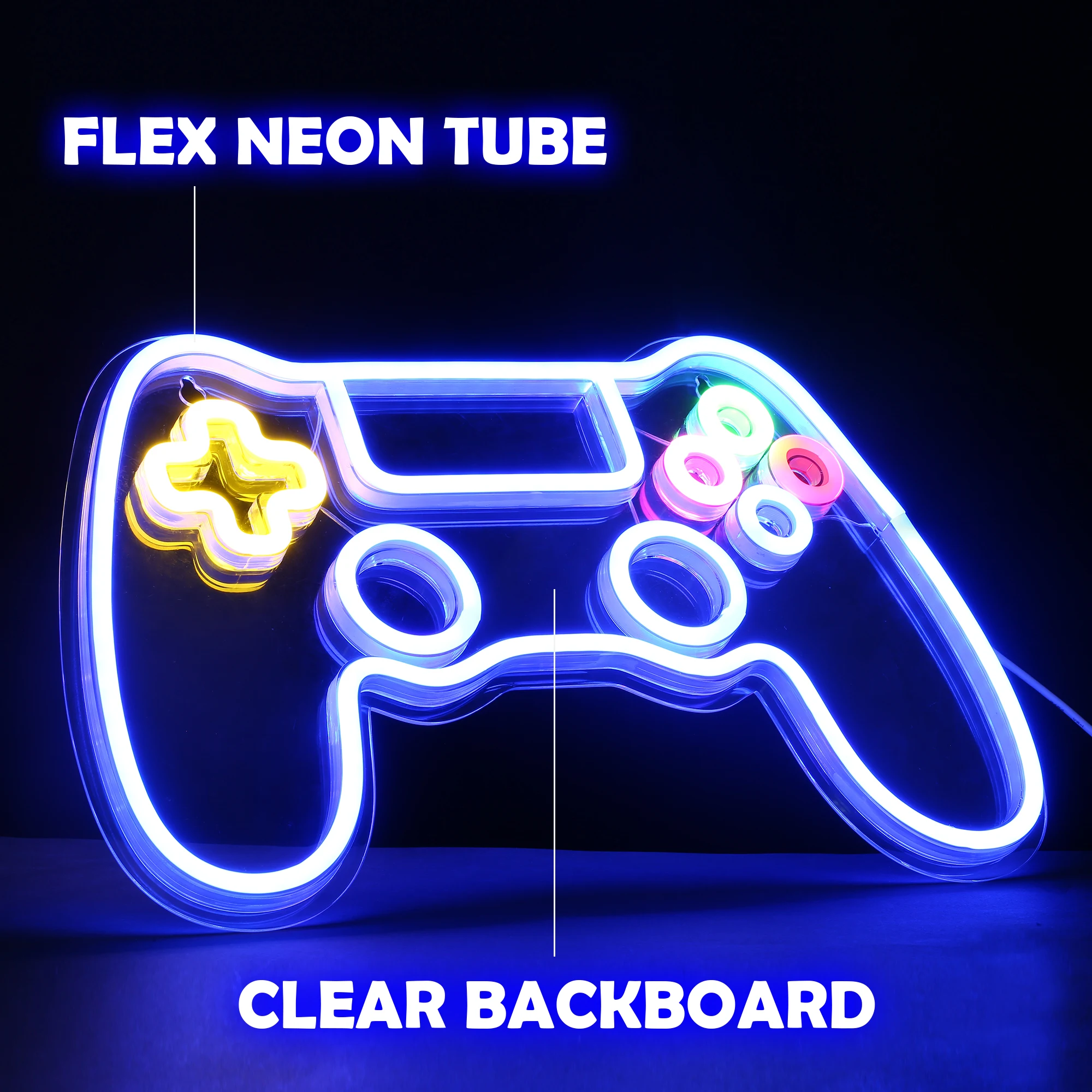 Imagem -03 - Acrílico Led Neon Light para Game Room Decor Lâmpada da Noite Pendurada Console Usb Quarto Festa Feriado Presente Legal