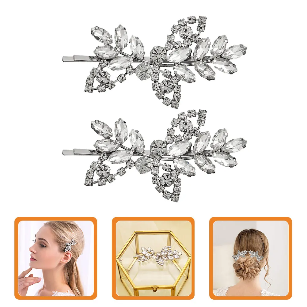 

2 шт. заколки для волос со стразами, прочные, подходят для повседневного ношения, вечеринок, мероприятий, отличный подарок для женщин, модные.