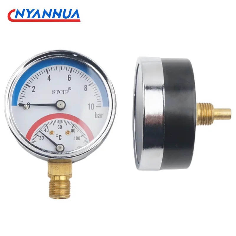 120℃ Temperature And Pressure Integrated Gauge Pressure 10KG 16KG Water Heating Pressure Gauge