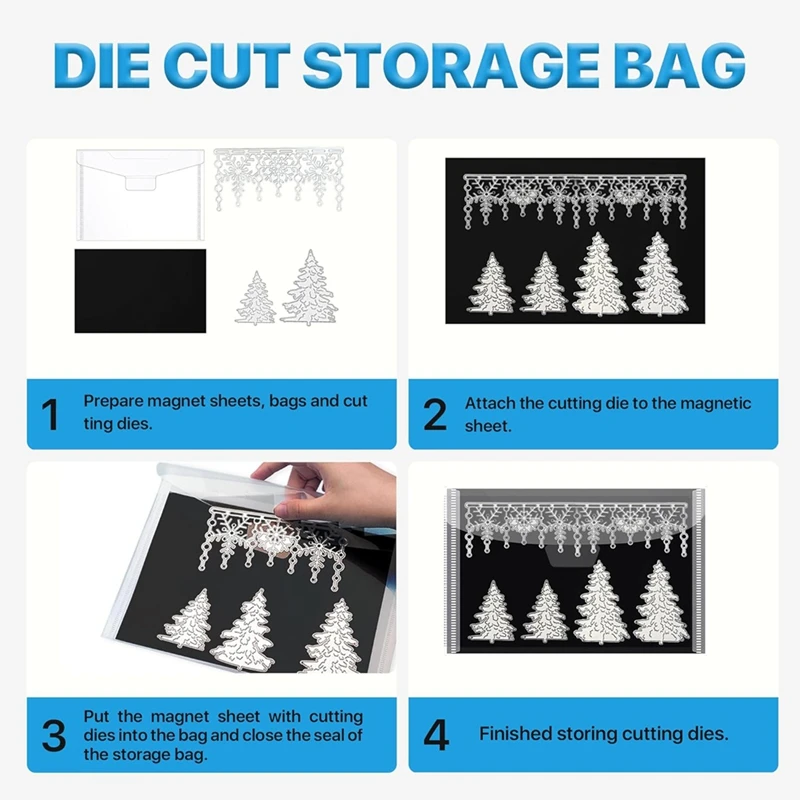 15Pcs 0.6Mm Strong Rubber Magnetic Sheets And 15Pcs Stamp Die Storage Bags, Die Storage Set For Storing Die Cuts, DIY