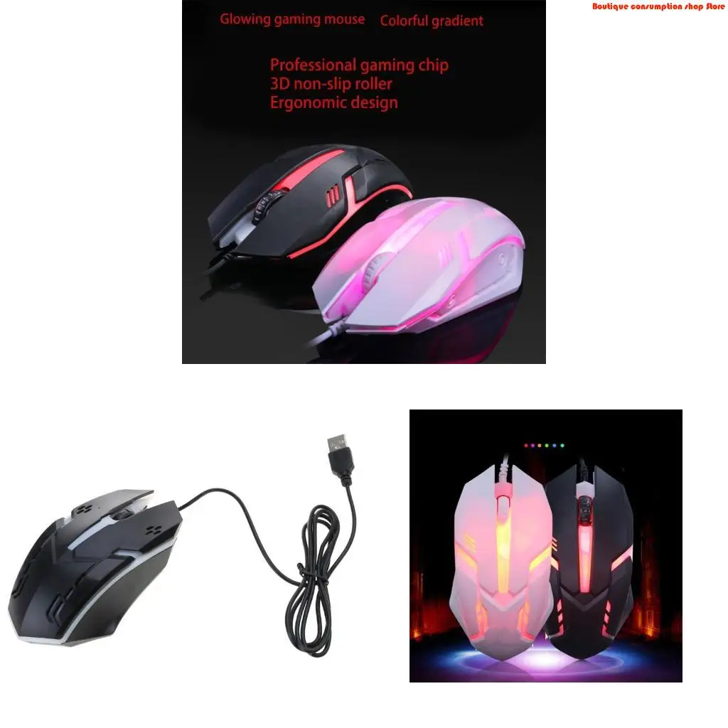 L9NA Ergonomic Gaming Luminous Mouse with Button USB Silent Mouse For Computer