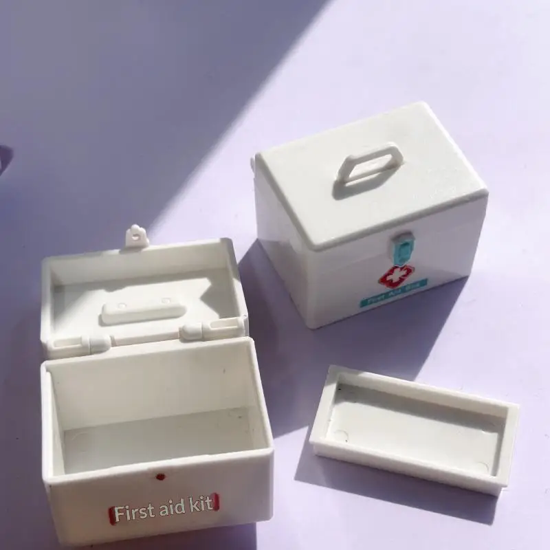 1/12 دمية مصغرة محاكاة صندوق دواء حالات الطوارئ نموذج اللعب دمية غرفة المعيشة الديكور المشهد الصغير حلية