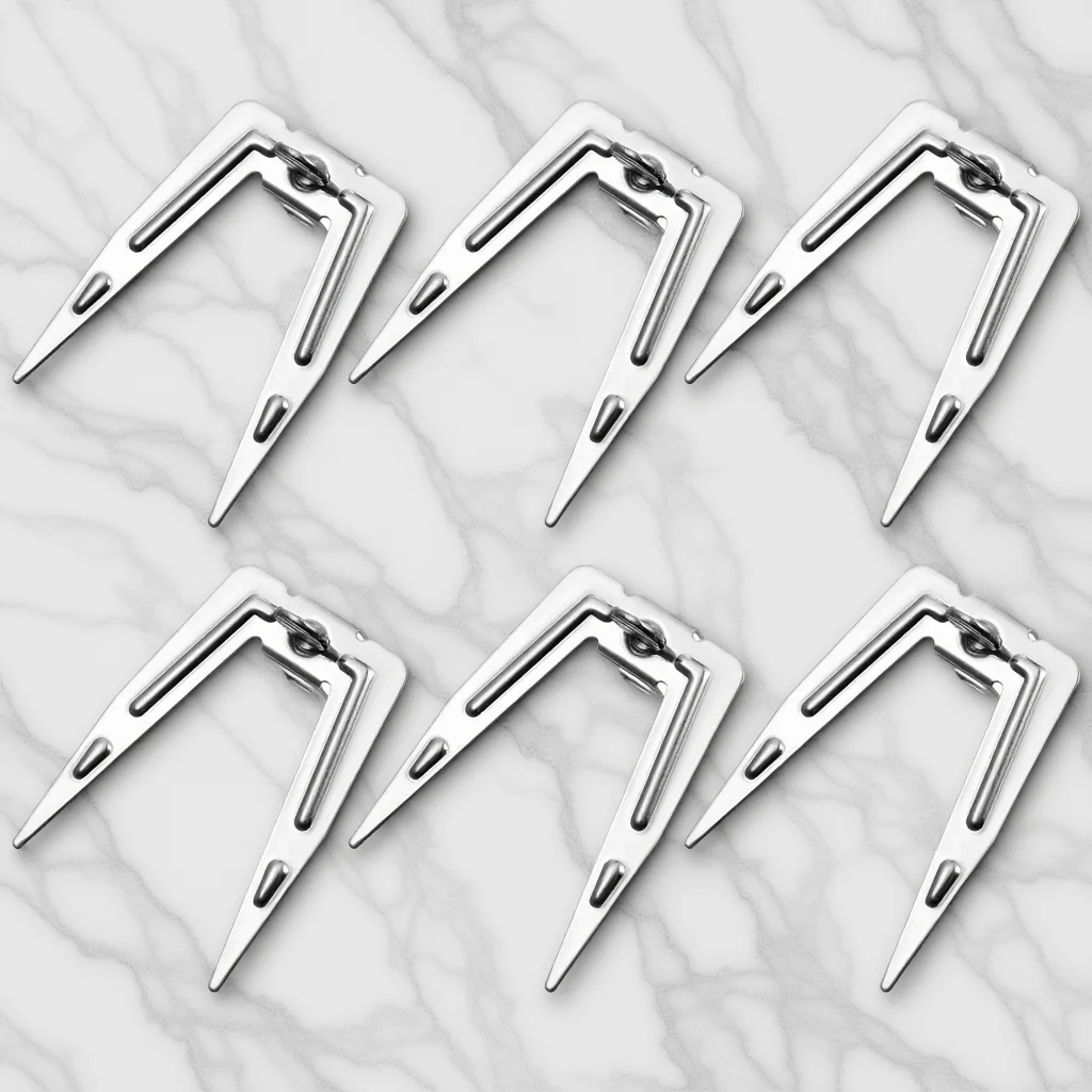 

6 set Roast Chicken Forks Stainless Steel For Oven Roast Chicken Fork Bbq Grill Oven Air Fryer Kitchen Gadget Tools