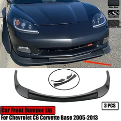 For Chevrolet C6 Corvette Base 2005-2013 Chevy Car Front Bumper Lip Spoiler Spliter Body Kit  Accessories ABS Carbon Fiber Style
