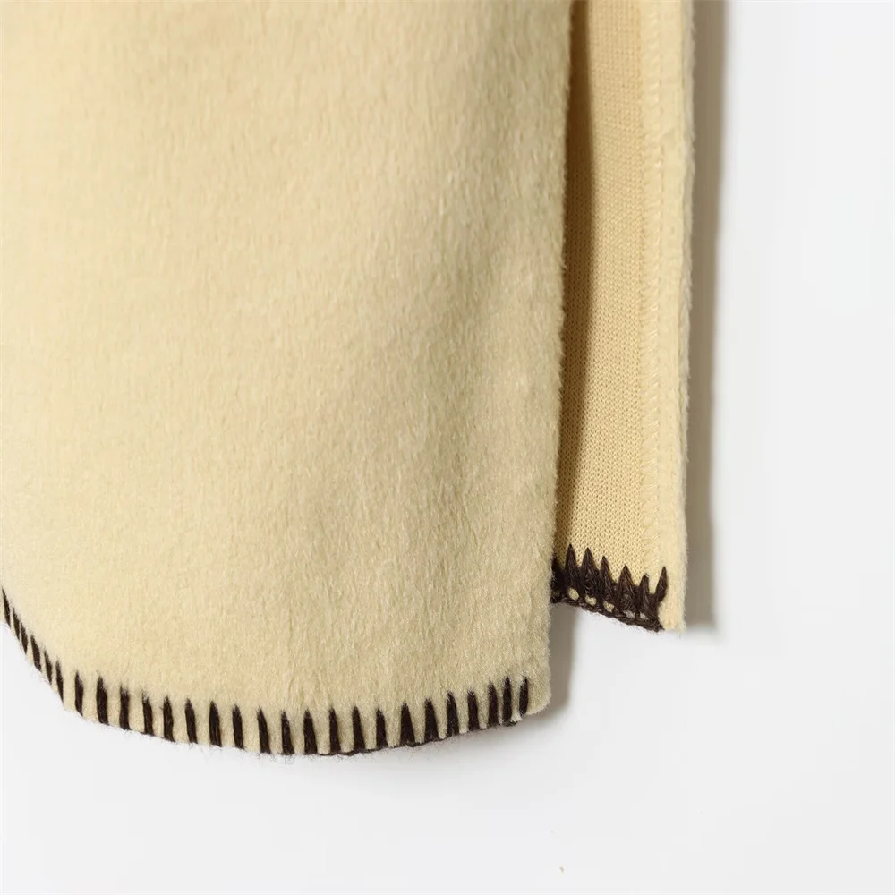 الخريف الملابس النسائية الجديدة مزاجه المألوف تنوعا اليومية شبه عالية طوق الحدود الربط سترة بأكمام طويلة #6