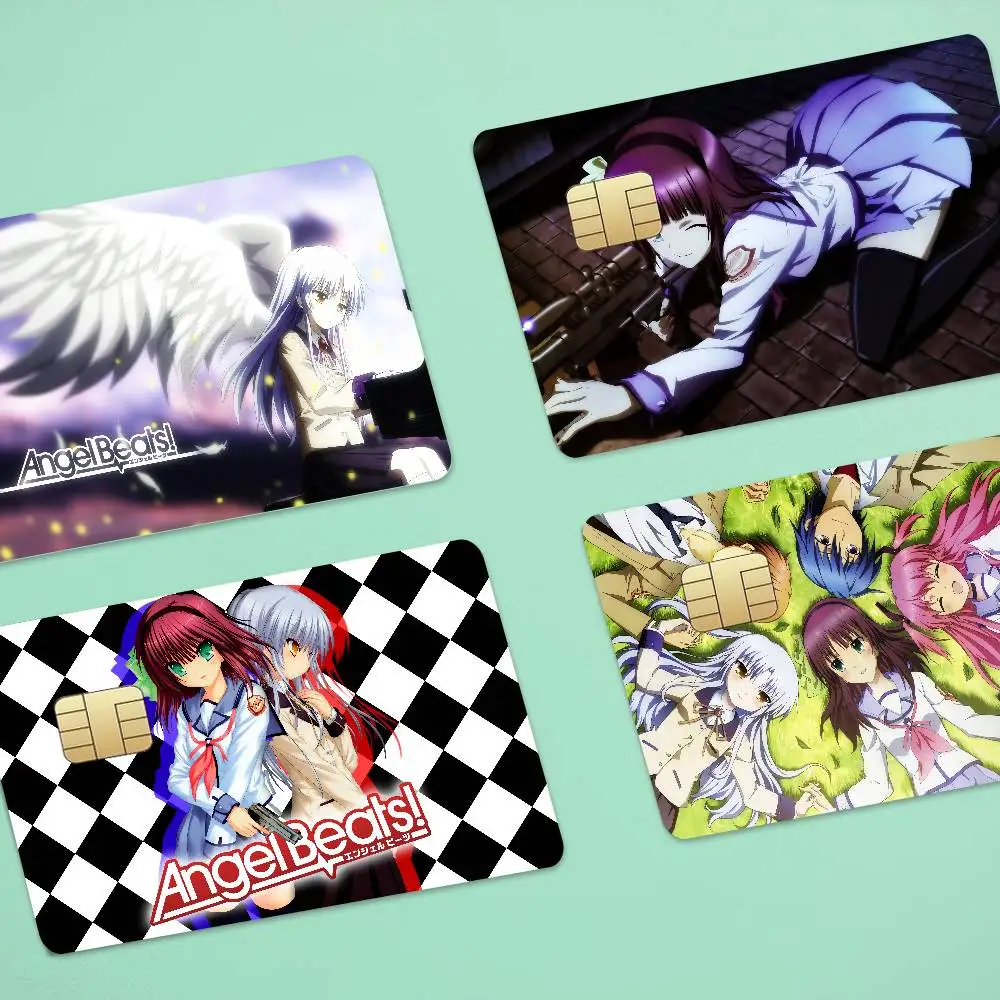 Anime Angel Beats! Anime 4pcs 1Set Film Skin Sticker Tape For Bank Credit Debit Card