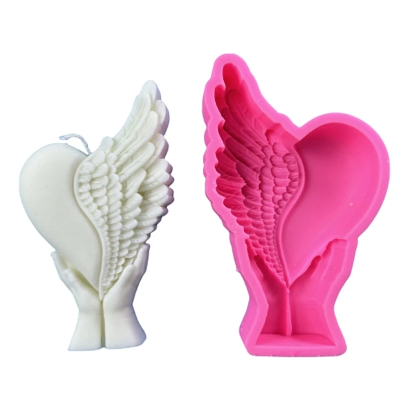 

Mould Hands Holding Heart Wing Silicone Molds DIY Resin Castings Molds New