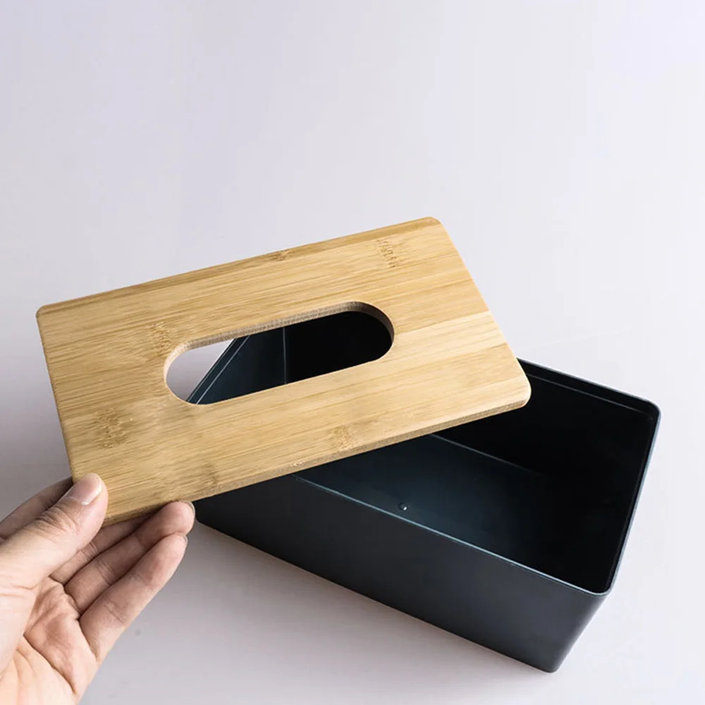 1pc Wood Cover Tissue Box Creative Multi-Functional Table Storage Box Hotel Toilet Paper Storage Box