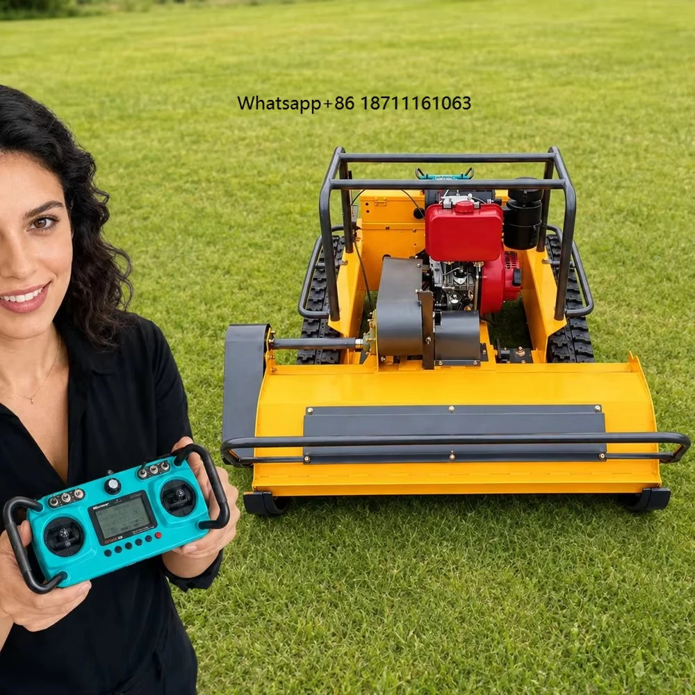 Hot Selling Lawn Mower Crawler Type 800mm 1000mm 1200mm Cutting Width Grass Cutting Machine Robotic Flail Mower