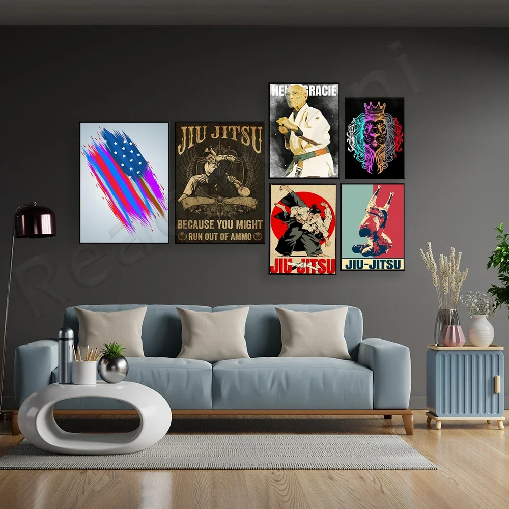 Brazilian Jiu-Jitsu logo, Brazilian Jiu-Jitsu sambo triangle choke-fighting dojo, Lion Jiu-Jitsu, Jiu-Jitsu flag poster