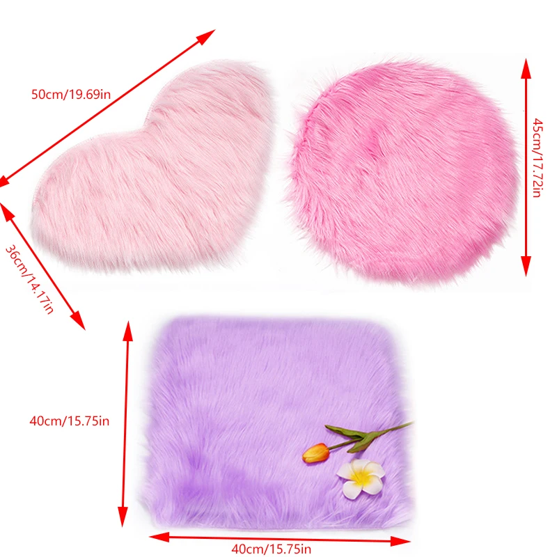 Soft Fur Hand Rest Nail Art Table Mat Heart Round Square Plush Pillow Pad Salon Manicure Practice Cushion Washable Photo Prop