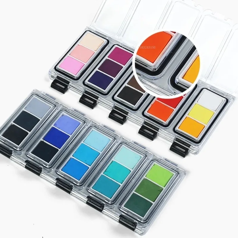 15 لونًا من سلسلة دافئة ورائعة، علبة مسحوق ملونة جافة، فن جاف ورطب، تصميم توضيحي ثنائي الغرض، رسم سريع، طلاء بالألوان المائية