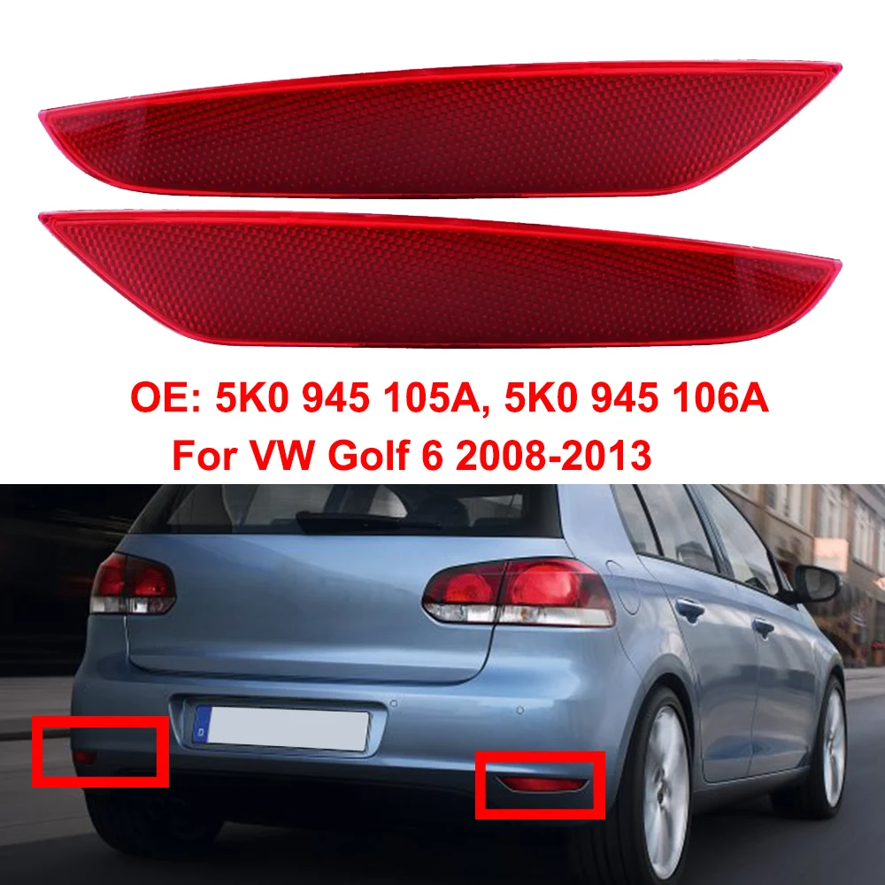 Car Rear Brake Light Bumper Reflector Tail Lights For VW Golf 6 2008-2013 Stop Warning Lamp Accessories 5K0945105A 5K0945106A