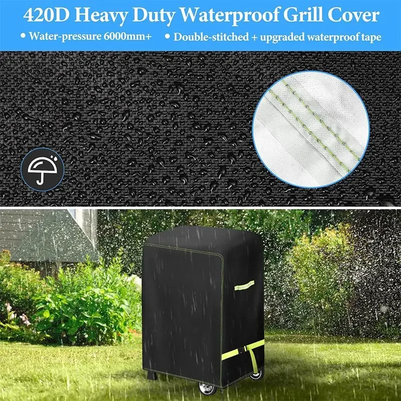 Picture 4: 420D Waterproof Outdoor Barbecue Cover Lightweight Marine Stove Protective BBQ Cover for Boat Barbecues Easy to Carry