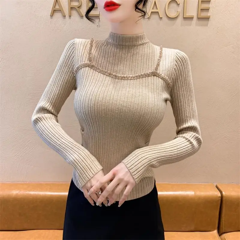 

Новинка 2023 года, осенний свитер для тяжелой промышленности с бриллиантами для ногтей Pure Desire, популярный свитер для девочек, вязаная женская дизайнерская нижняя рубашка