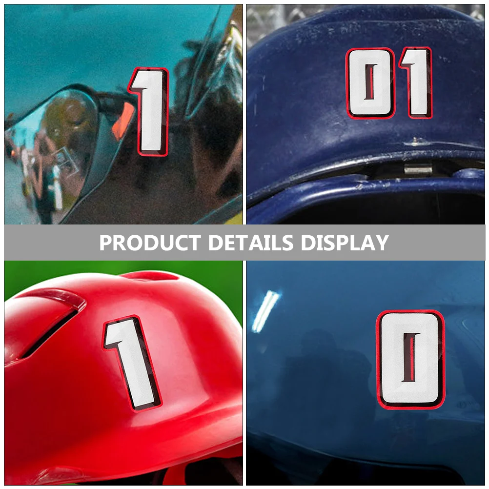 2 Sets Number Sticker Hockey Numbers Stickers Football for Applique Posters Reflective Film Decals Nail