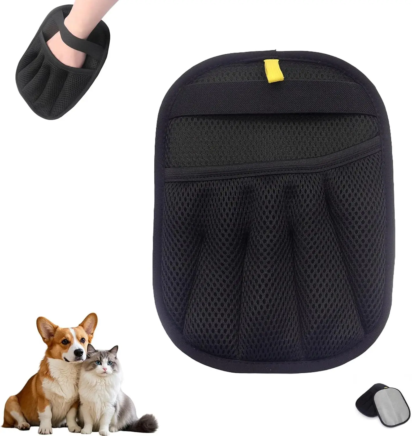 

Double-Sided Pet Grooming Gloves, Double Sided Grooming Glove for Pets, Pet Hair Remover Gloves for Dog & Cat, Reusable Pet Hair
