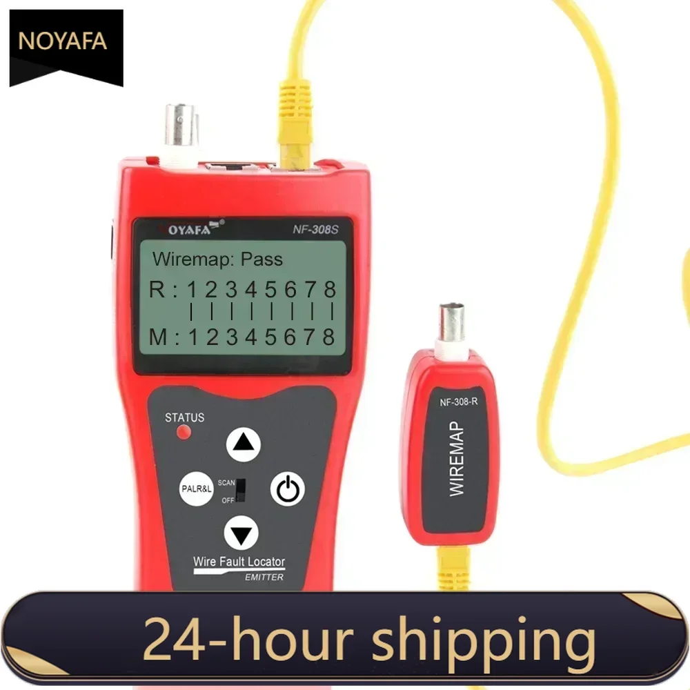 

ZHOUCE NF-308 Network monitoring cable tester LCD Wire Fault Locator LAN Measure Network Coacial BNC USB RJ45 RJ11 red color