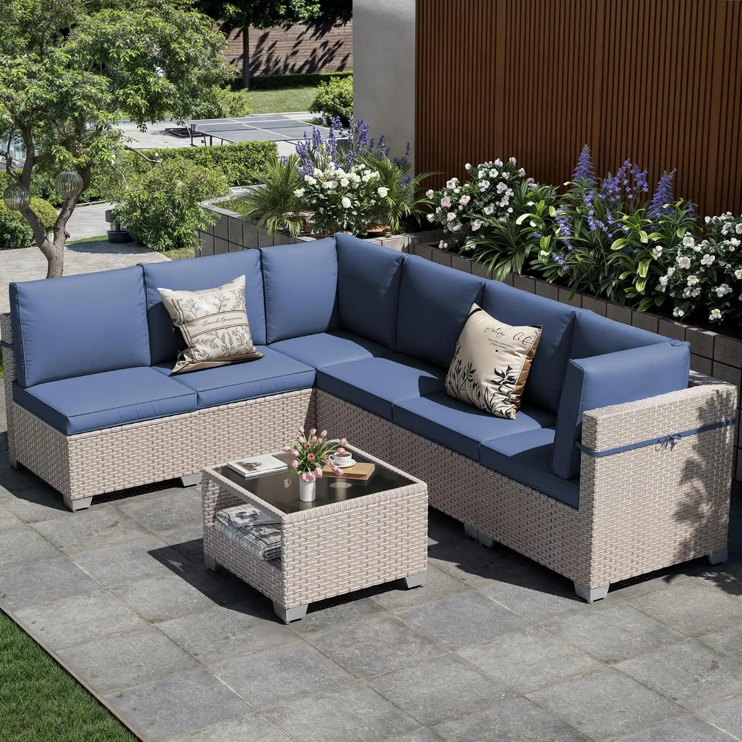 7 Piece Outdoor Wicker Sofa Set 2