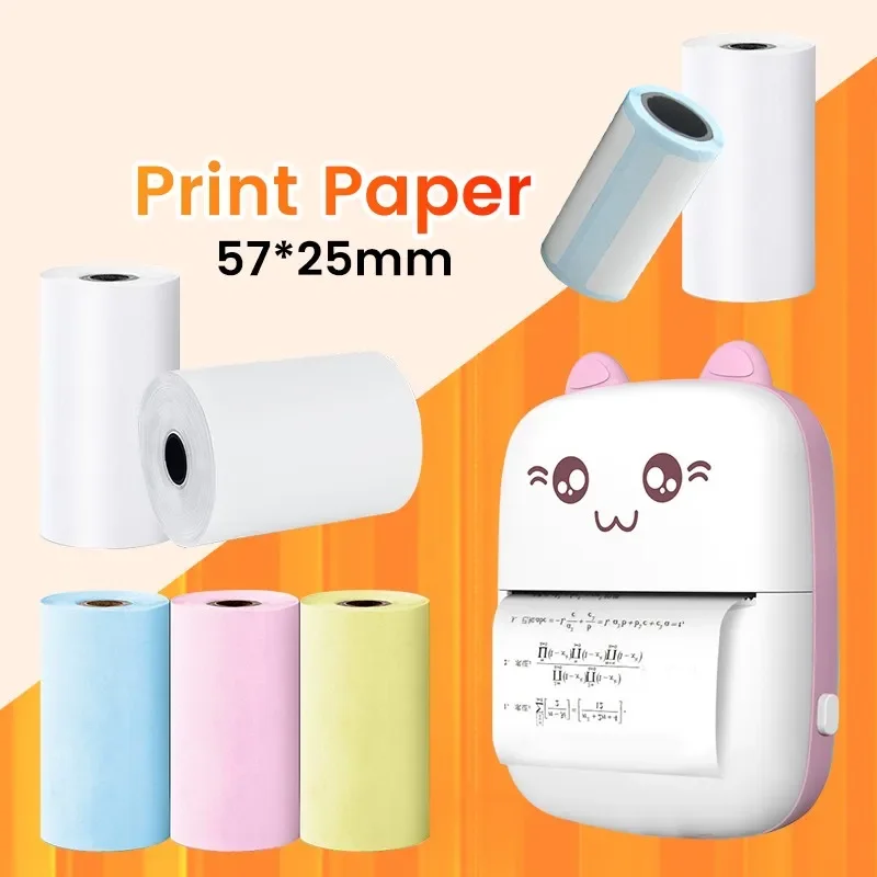Mini Portable Printer Thermal Paper Universal 57mm Self-adhesive Paper Label Sticker For Mini Printer Instant Print Kids Camera