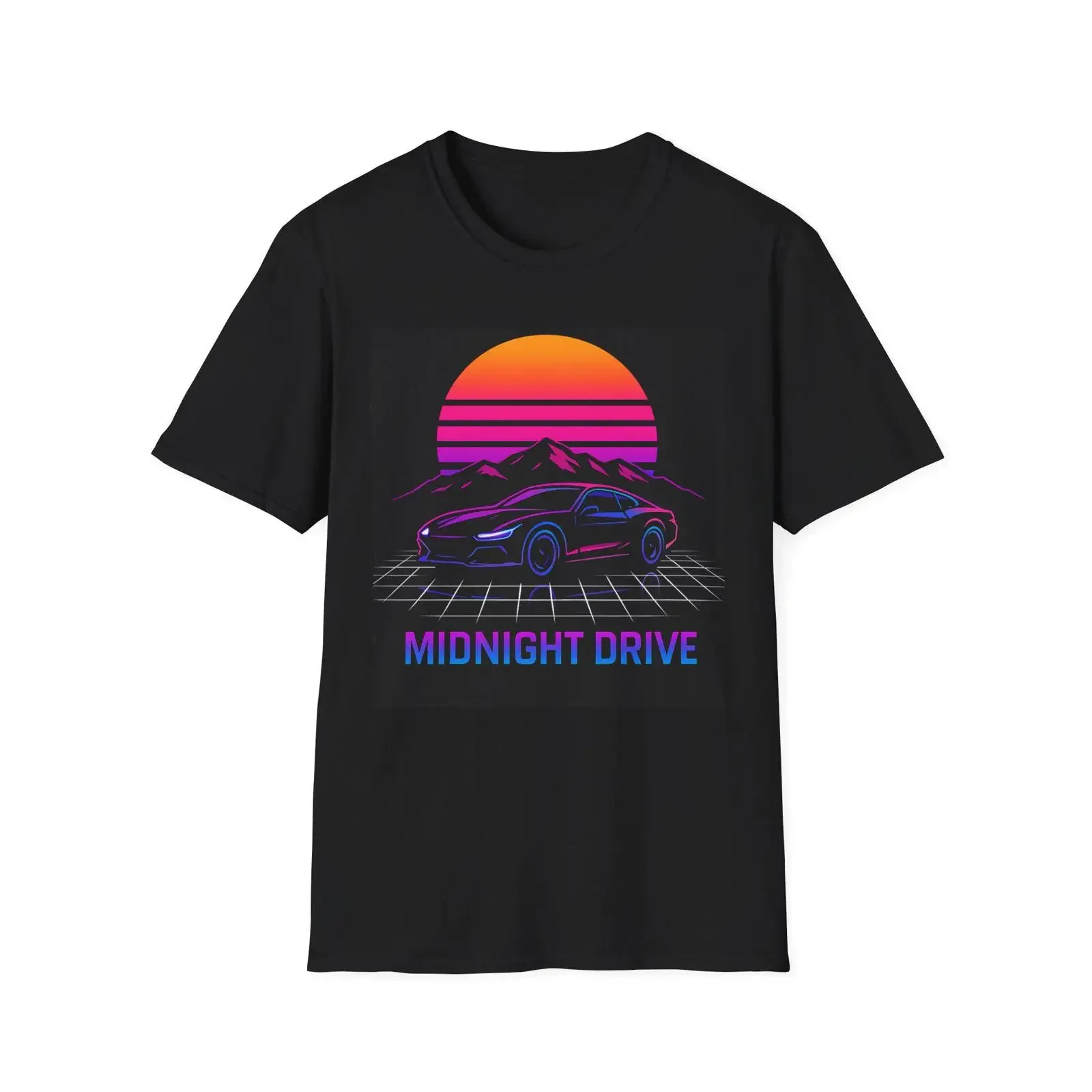 Retro Midnight Drive T-Shirt 80er Jahre Auto Vintage gewaschen dehnbar Designerkleidung Unisex lässig stilvoll weich Herren vielseitig
