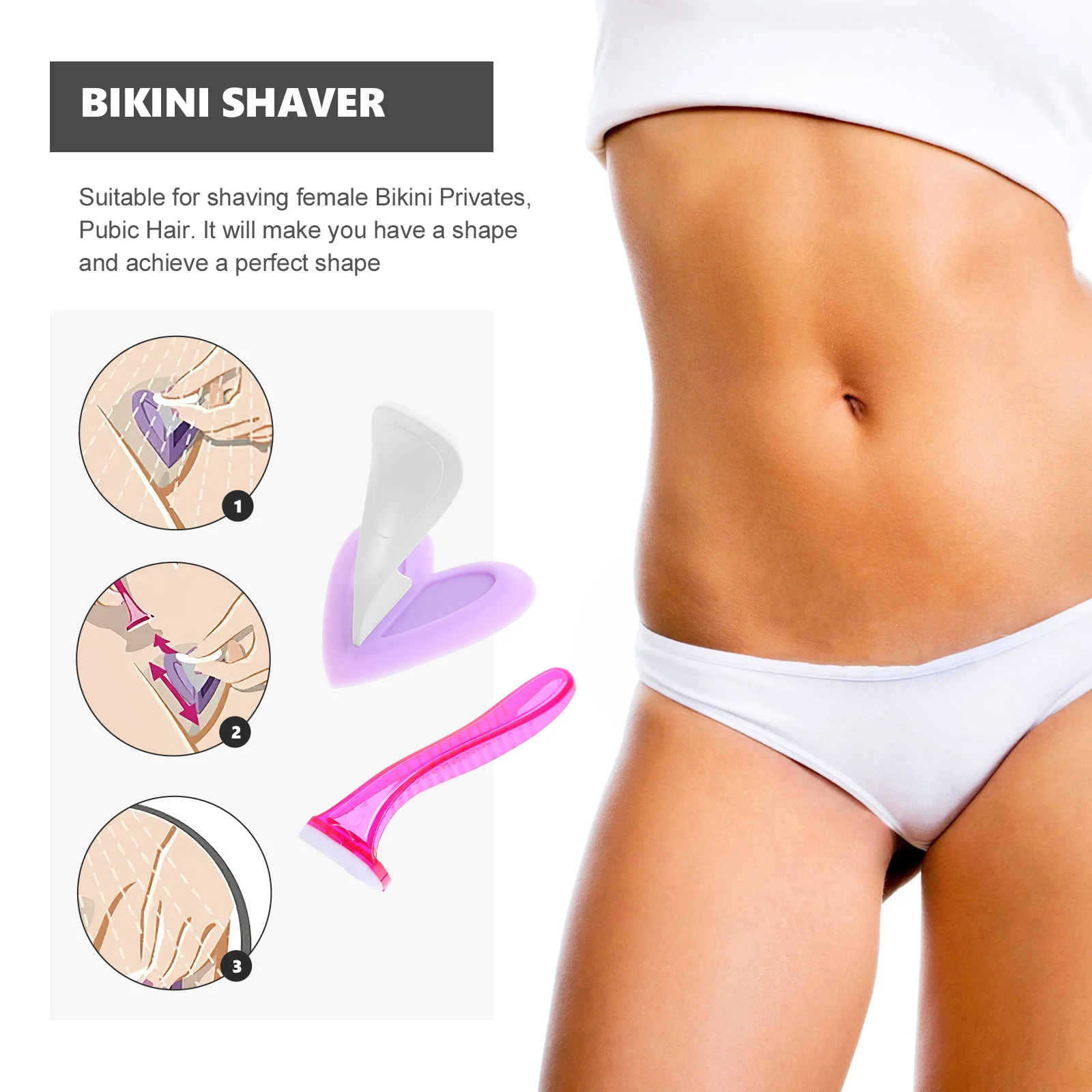 

3pcs Bikini Trimmer Plastic Hair Razor For Women Shaving Tool Body Underarm Lady'S Private Smooth Skin Styling Ladies