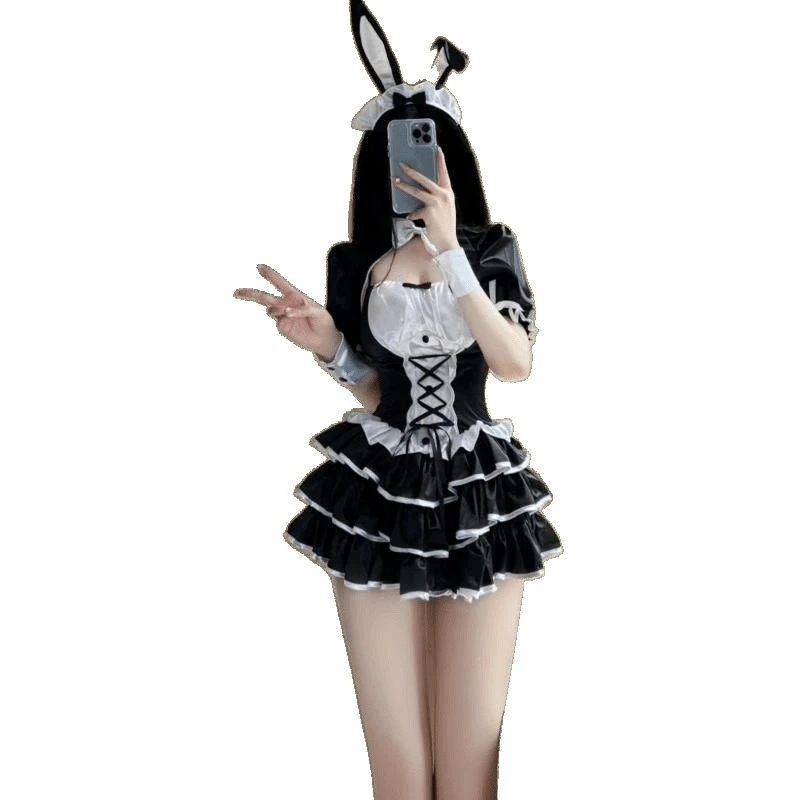 

Хэллоуин сексуальный кролик девушка нижнее белье платье бант комплект нижнего белья аниме униформа женская одежда косплей костюм Хэллоуин карнавальный костюм