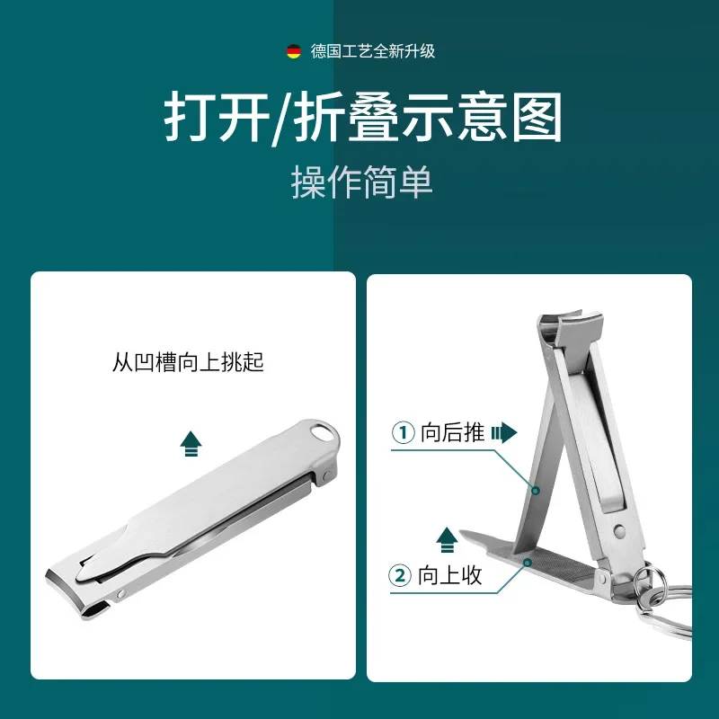 Xiaomi Youpin Foldable Ultra-thin Portable Stainless Steel Nail Toe Cutter  Scissor Manicure Pedicure Tool Fingernail Clipper