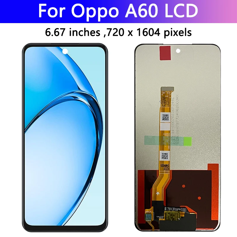 6.67“inch A60 Display Screen For Oppo A60 CPH2631 LCD  Display Touch Screen Digitizer Panel Assembly Replacement