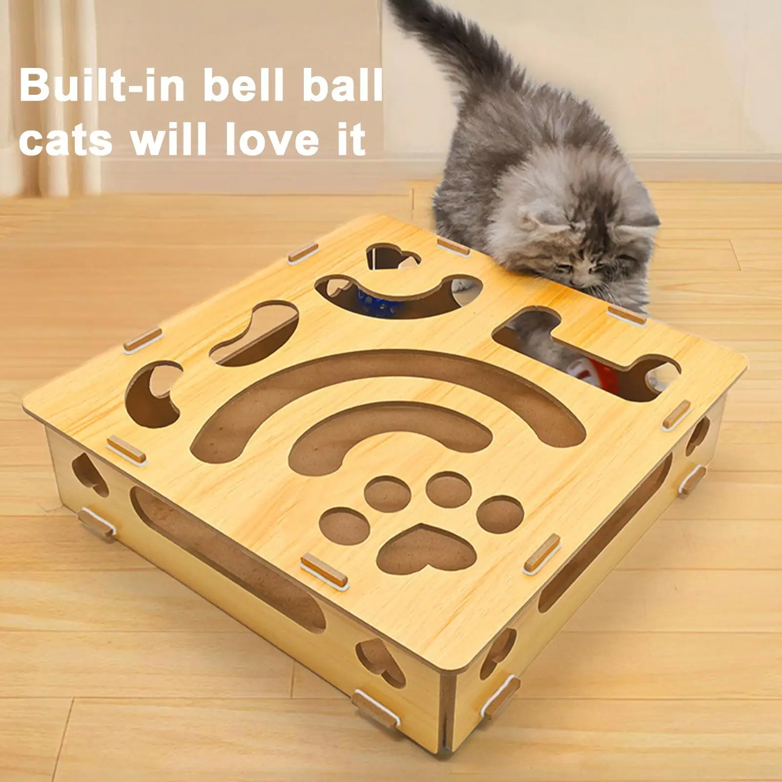 

Игрушка-головоломка для кошек, интерактивная когтеточка, товары для домашних животных с колокольчиками, коробка для кошачьих когтеточек для дома, в помещении, на открытом воздухе, игры Mental