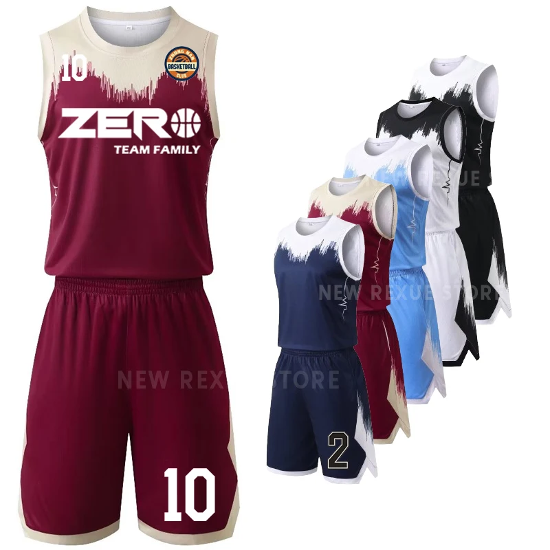 Men Basketball Jerseys Customize Youth Match Breathable Quick-dry Fabric Training Uniform Vest Shorts Basketball Shirt Sport Set