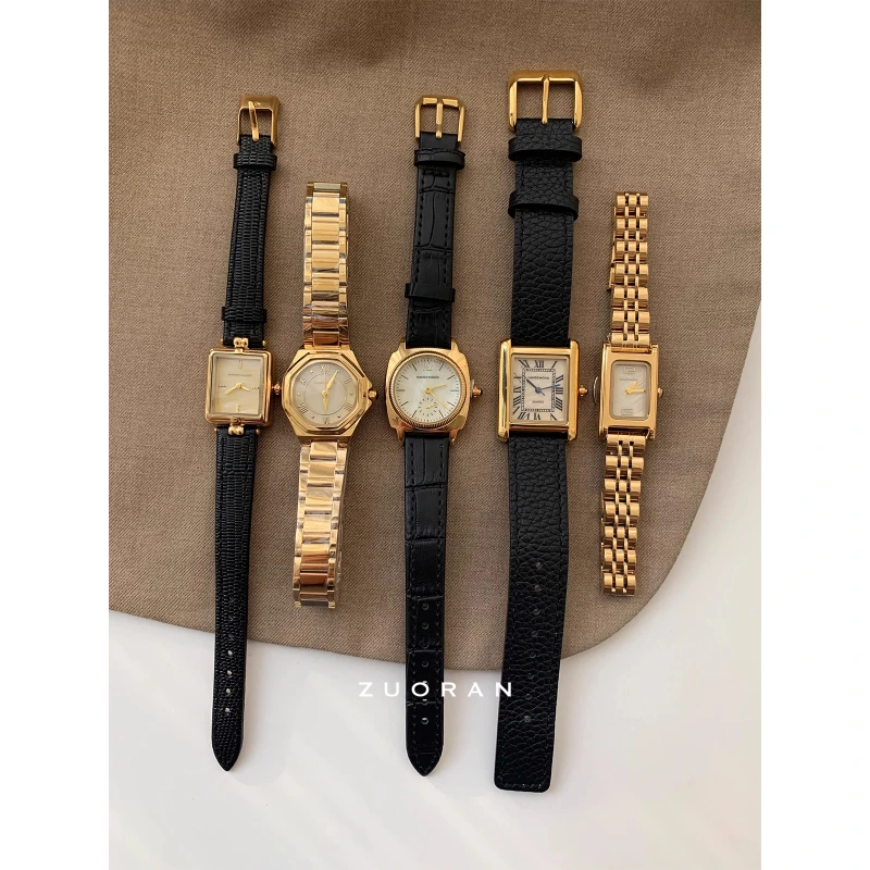 

Gold watch fashionable temperament antique high quality elegant watch women's quartz watch birthday gift for girlfriend