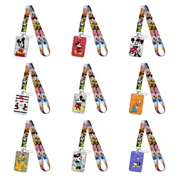 Potdemeiel Disney Minnie Mouse Cartoon Couple Student ID Dinner Card Bust Card Work Card Set Subway Access Card Holder