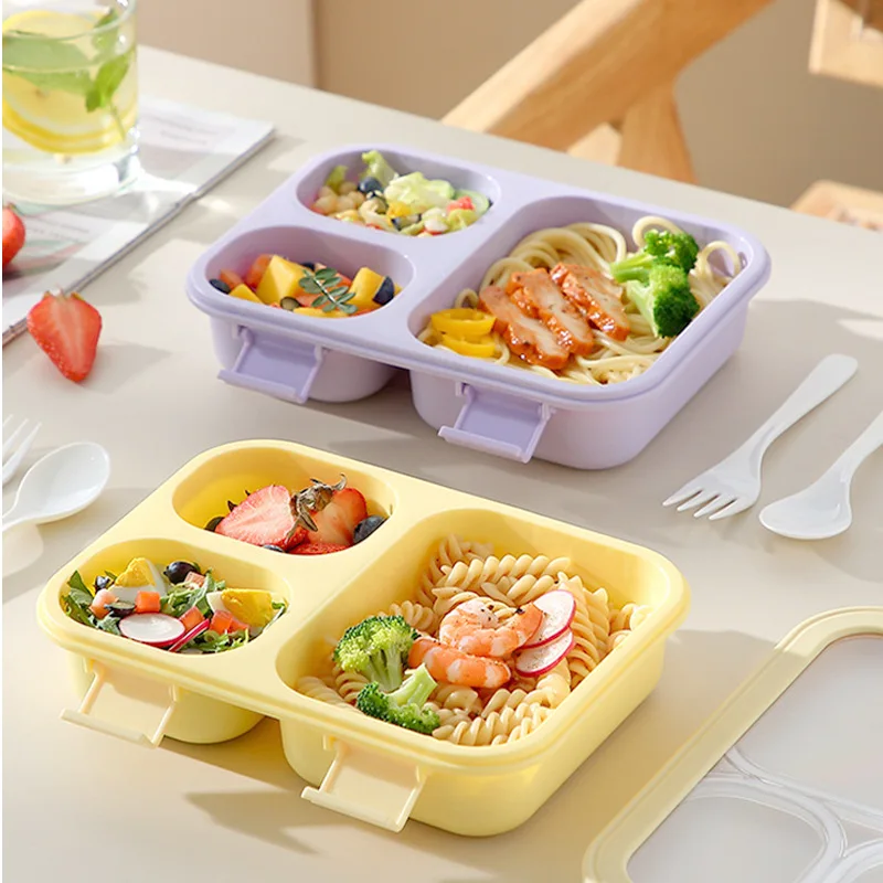 

Leakproof Bento Box Stackable Lunch Food Storage with Handles for Office School Kitchen Use