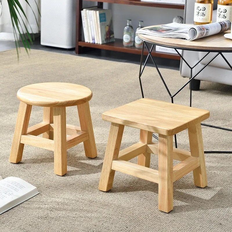 Solid Wooden Stool Small Wooden Stool For Household Children Simple Round Stool With Wooden Shoes Child Seat Cadeira Arredamento