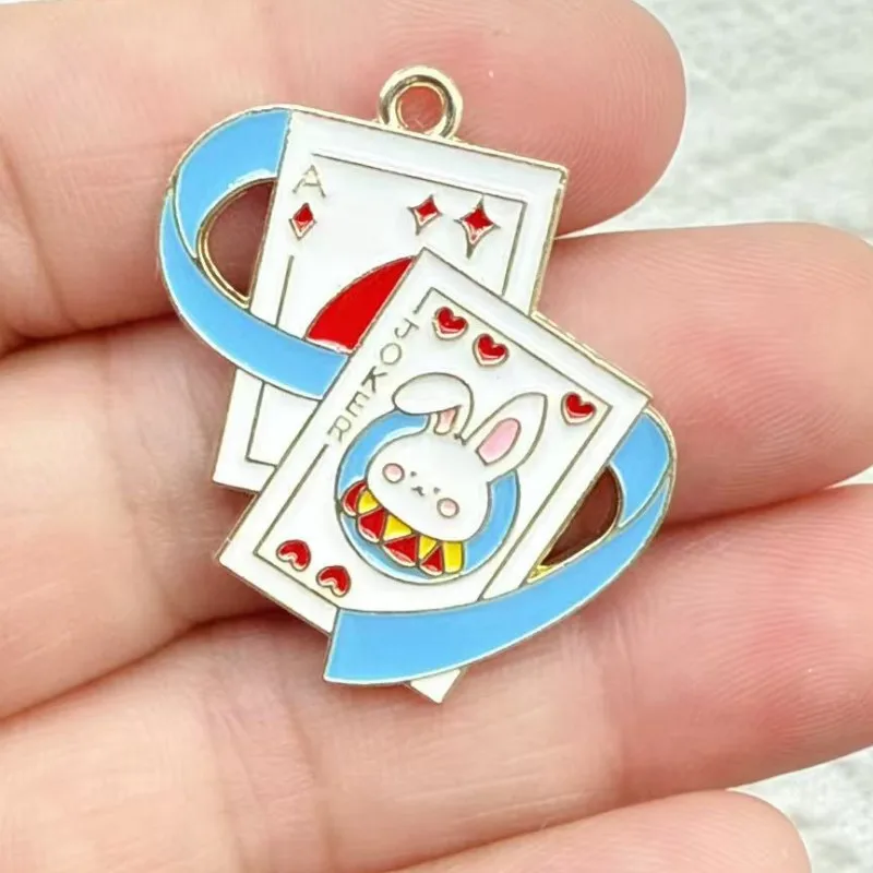 10pcs Anime Cartoon Charm Jewelry Accessories Diy Making Enamel Necklace Bracelet Keychain Pendant Craft Alloy Metal Gold Plated