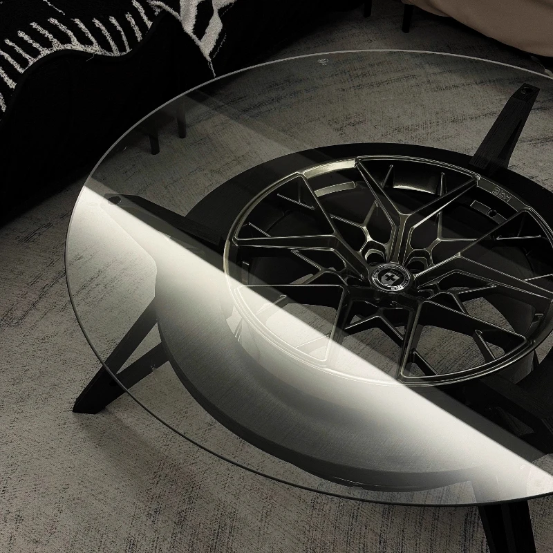 #Modern Decoration CoffeeTable Transparent Round Glass Center Coffee Table Nordic Designer Mesa Auxiliar Entrance Hall Furniture