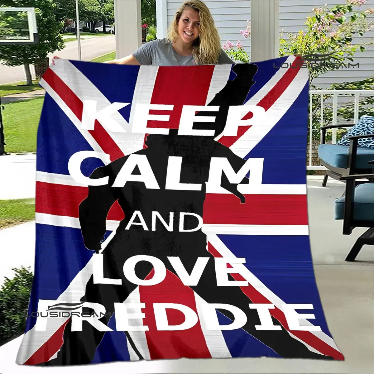 Queen band Printed Blanket Vintage Picnic Blanket Flannel Soft Cozy Home Travel Blanket blankets for beds Birthday Gift