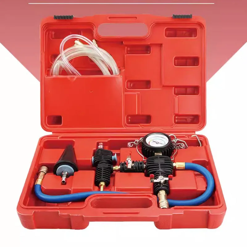 Auto Engine Cooling System Vacuum Purge Coolant Refill Tool, Universal Replace Tool Set with Hose for Car